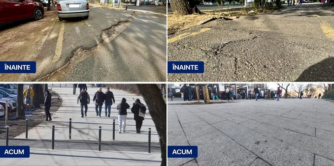 Primăria Sectorului 6 a prezentat lucrările realizate la trotuarul sudic al Parcului Drumul Taberei